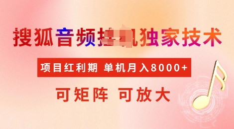 全网首发搜狐音频挂JI独家技术，项目红利期，可矩阵可放大，稳定月入8k【揭秘】-狗哥口子