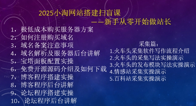 2025小淘网站搭建扫盲课，新手从零开始做站长-狗哥口子