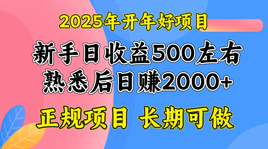 2025开年好项目，单号日收益2000左右-狗哥口子