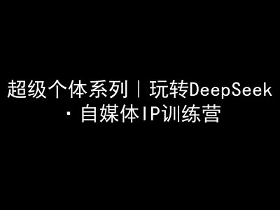 超级个体系列，玩转DeepSeek·自媒体IP训练营，deepseek教程-狗哥口子