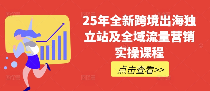 25年全新跨境出海独立站及全域流量营销实操课程，跨境电商独立站TIKTOK全域营销普货特货玩法大全-狗哥口子