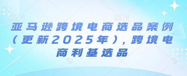 亚马逊跨境电商选品案例(更新2025年3月)，跨境电商利基选品-狗哥口子